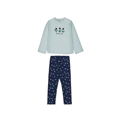Ensemble 2 pièces sauge et marine- 4734