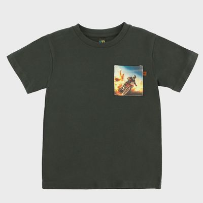 T-shirt Poche Imprimé Plein Gaz 01-2