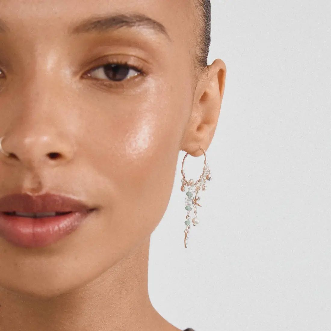Boucles d'oreilles breloques recyclé plaqué argent