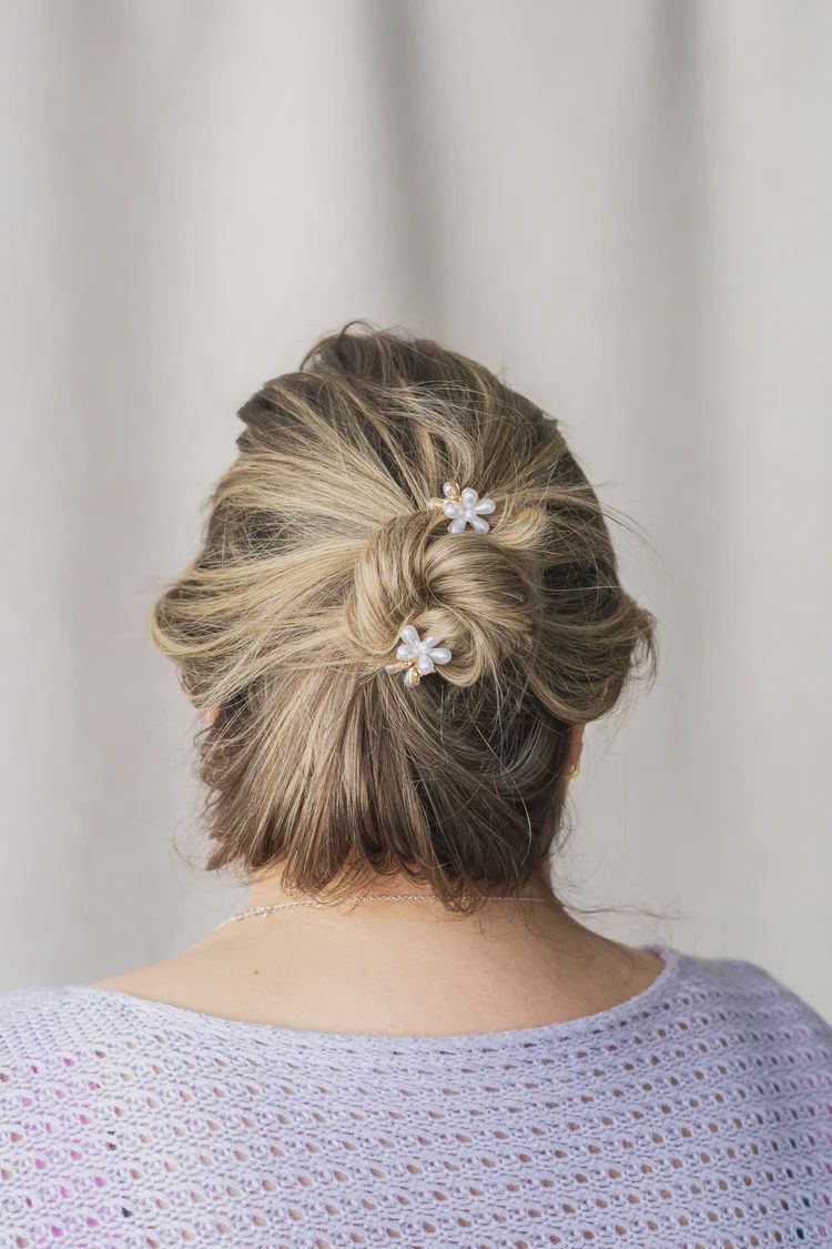 Ensemble 3 mini pinces marguerite