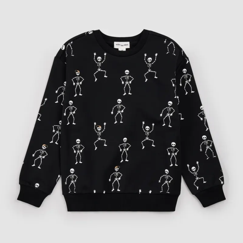 Crewneck noir squelette T01K