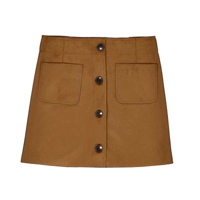 Jupe en suède caramel-7932