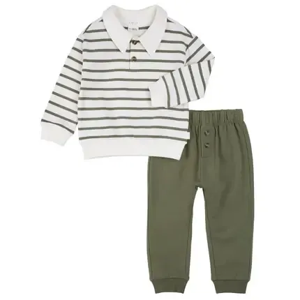 Ensemble 2 pièces Polo vert-17B