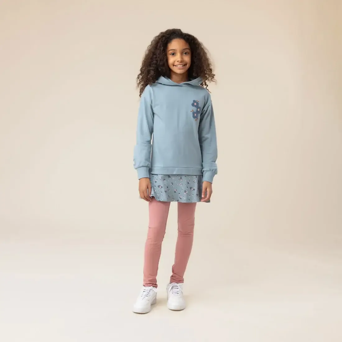 Tunique à capuchon bleu pâle 6033