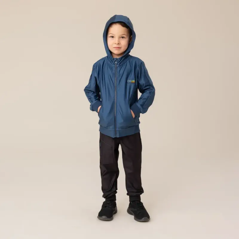 Veste à capuchon athlétique bleu 1012