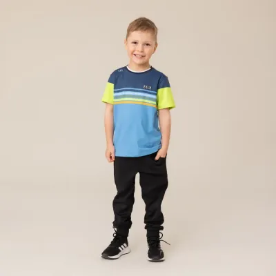 T-shirt athlétique lime/bleu 1052