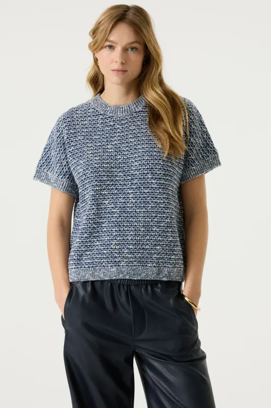 Chandail style tricot bleu -4608