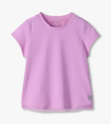 T-shirt lilas à bordure en filet 1890