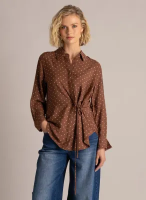 Chemise samira à pois mocca 6432