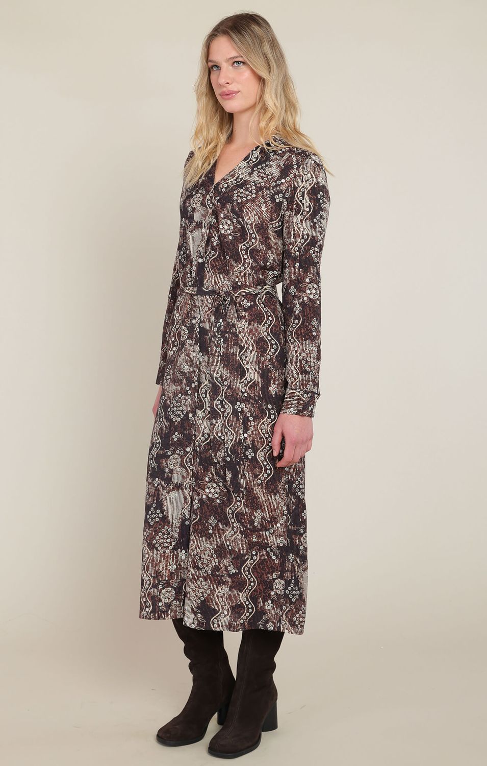 Robe chemise ceinture 2502