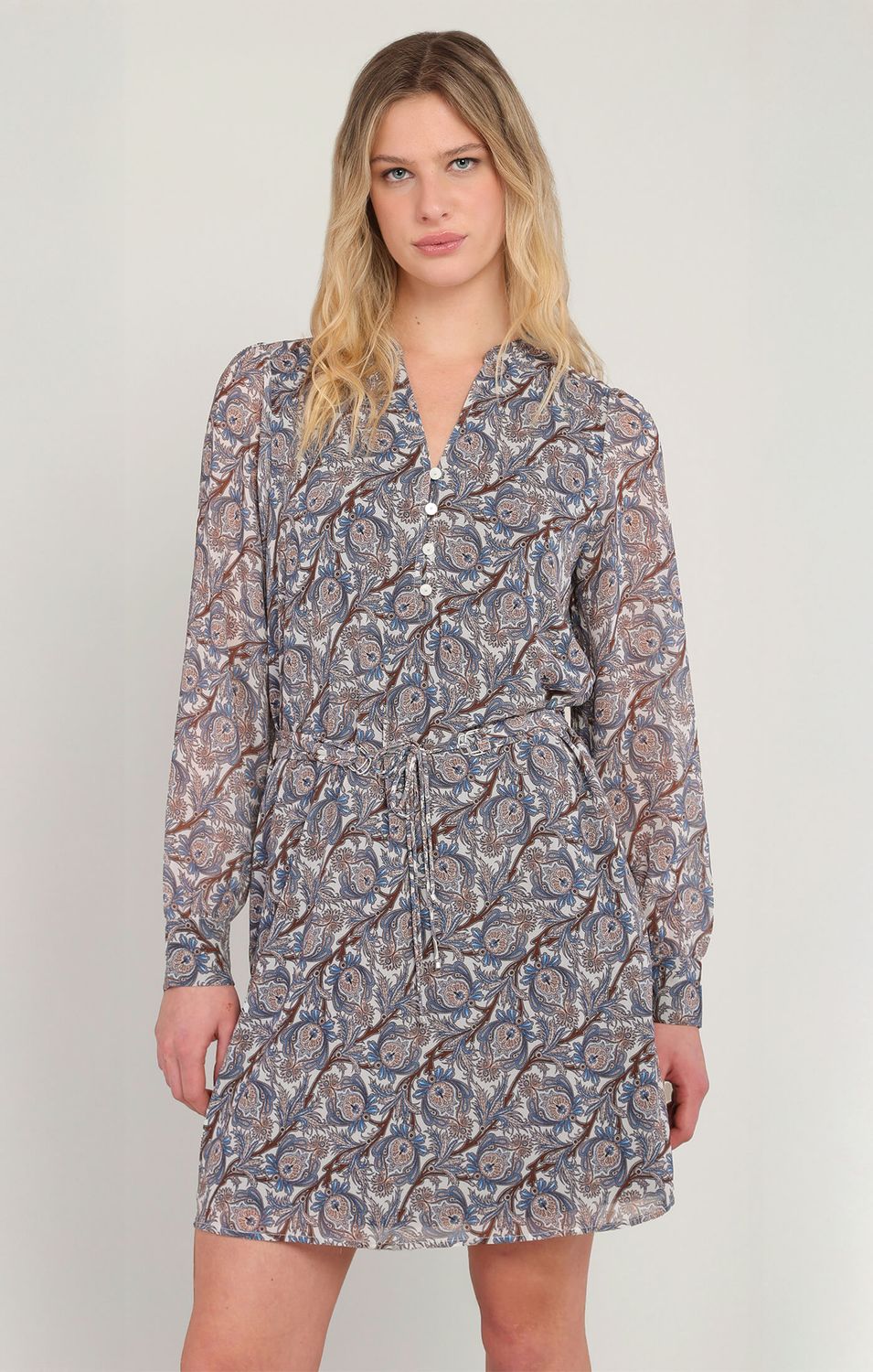 Robe à boutons ceinturés 2501