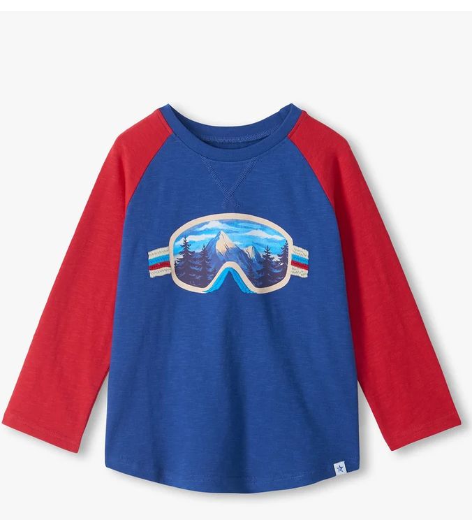 T-shirt raglan à lunettes de ski – Garçon