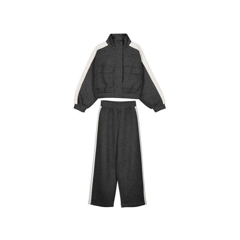 Ensemble veste et pantalon noir décontracté 7860