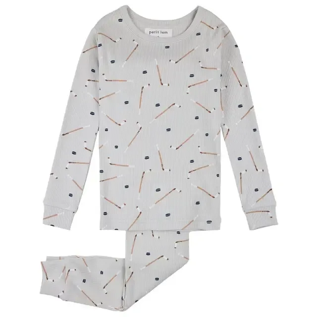 Pyjama baton de hockey gris