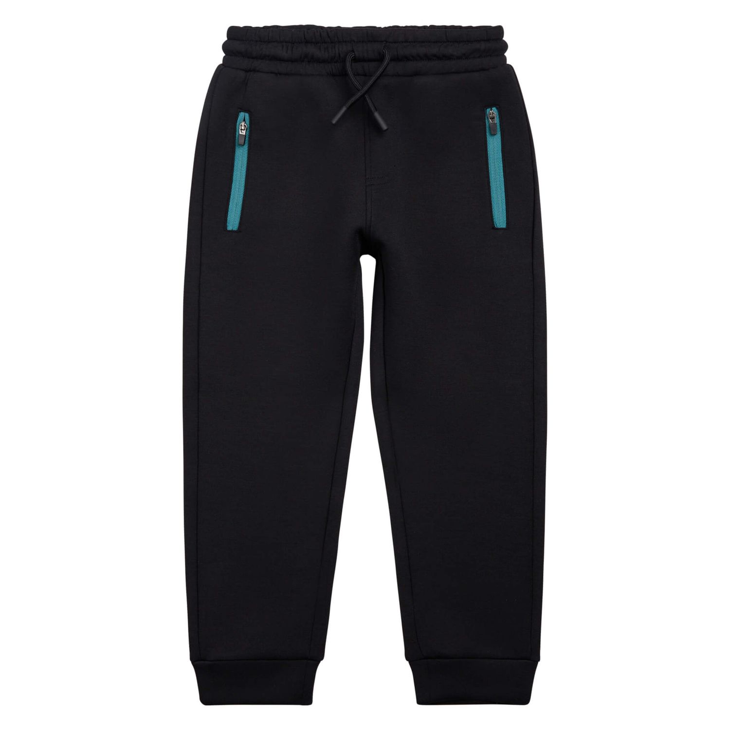 Jogging noir avec zip bleu 01K