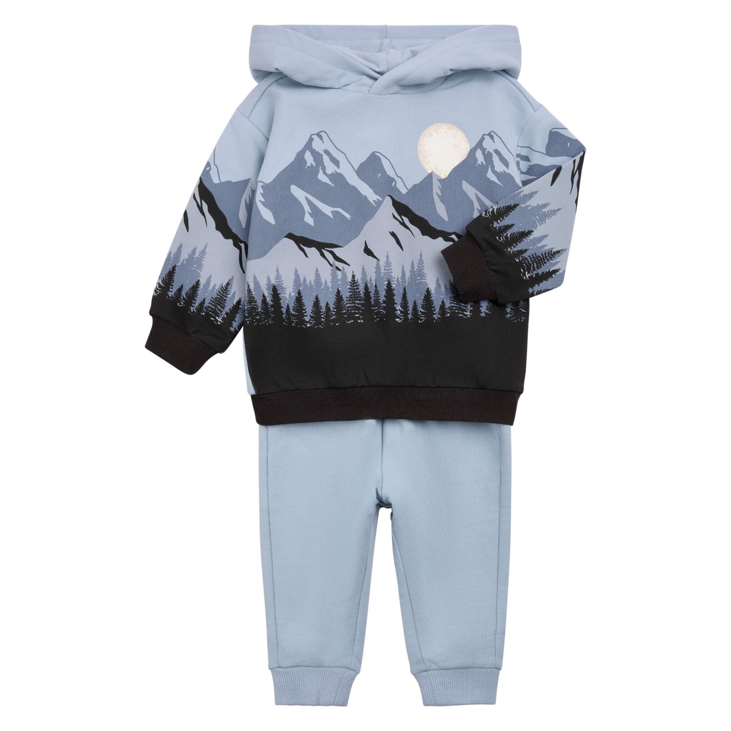 Ensemble montagne coton ouaté et jogger bleu 01B
