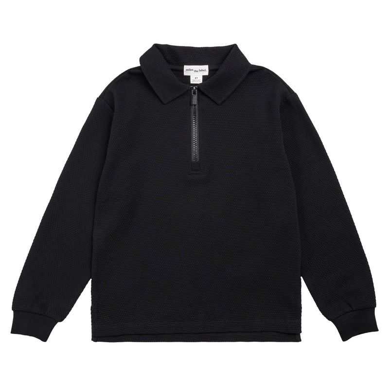 Polo noir avec zip 04K