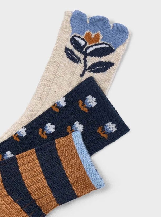 Chaussettes fleuries paquet de 3-0289