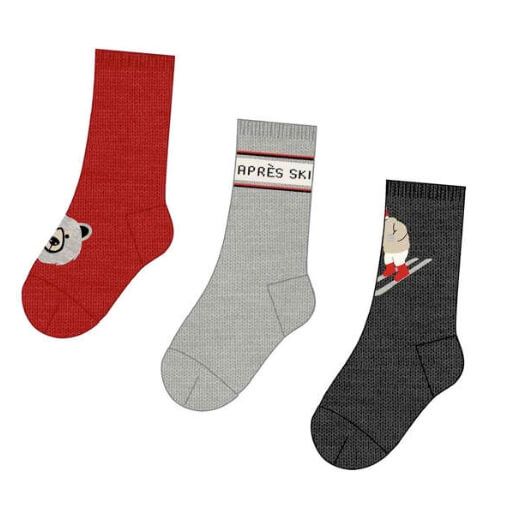 Ensemble de 3  chaussettes après-ski rouge -286