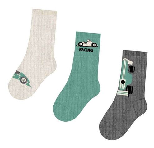 Ensemble de 3 chaussettes course vert -286