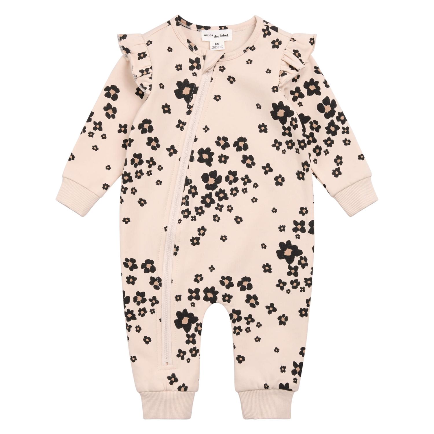 Combinaison beige avec fleurs noires n01b
