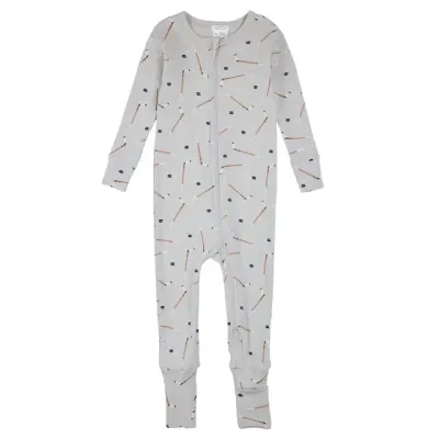 Pyjama gris hockey pied amovible Q19B