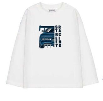 Chandail voiture de course blanc -4019