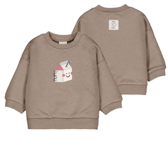 Pull brun imprimé petit berlingot -2409