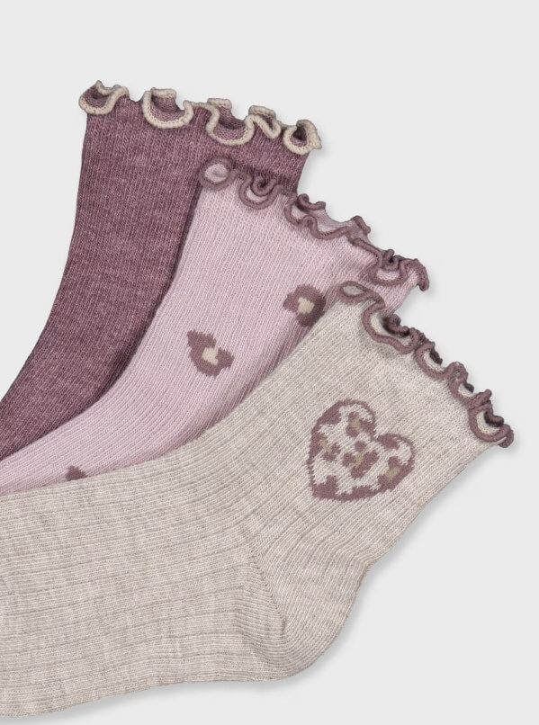 Paquet de 3 chaussettes violette 0251