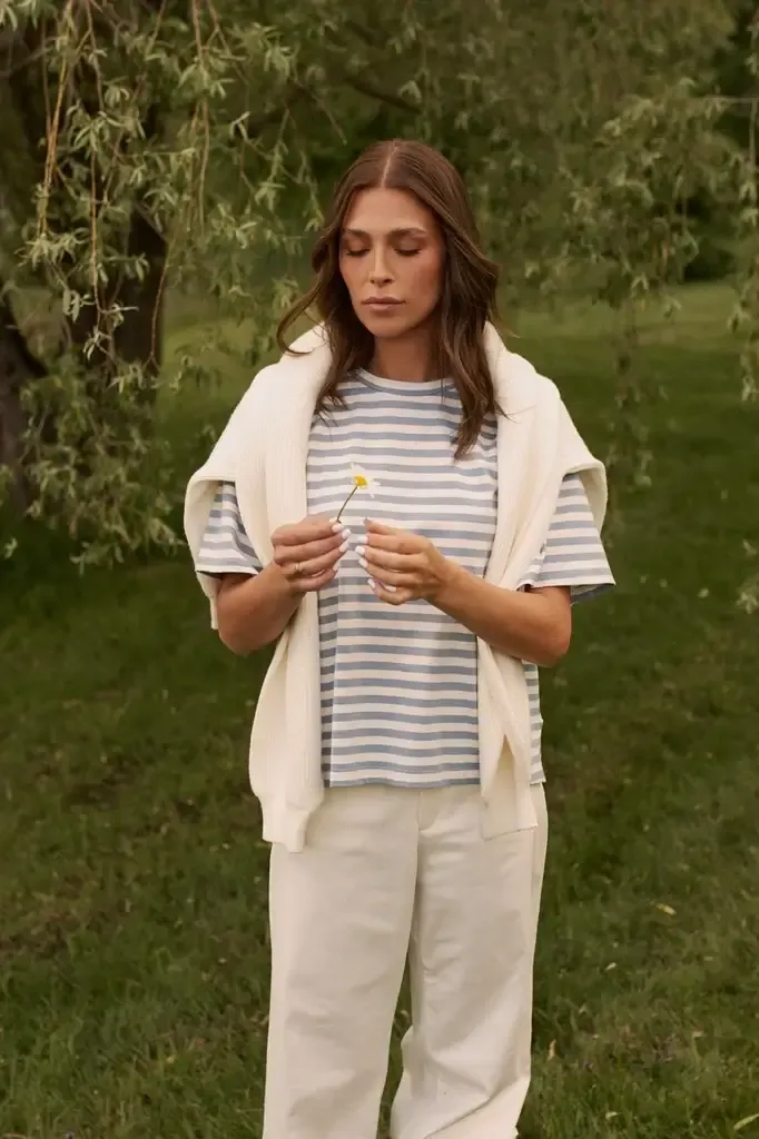 T-shirt rayé bleu - Poppy