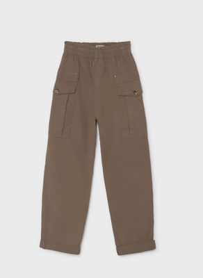 Pantalon cargo brun fille-7524