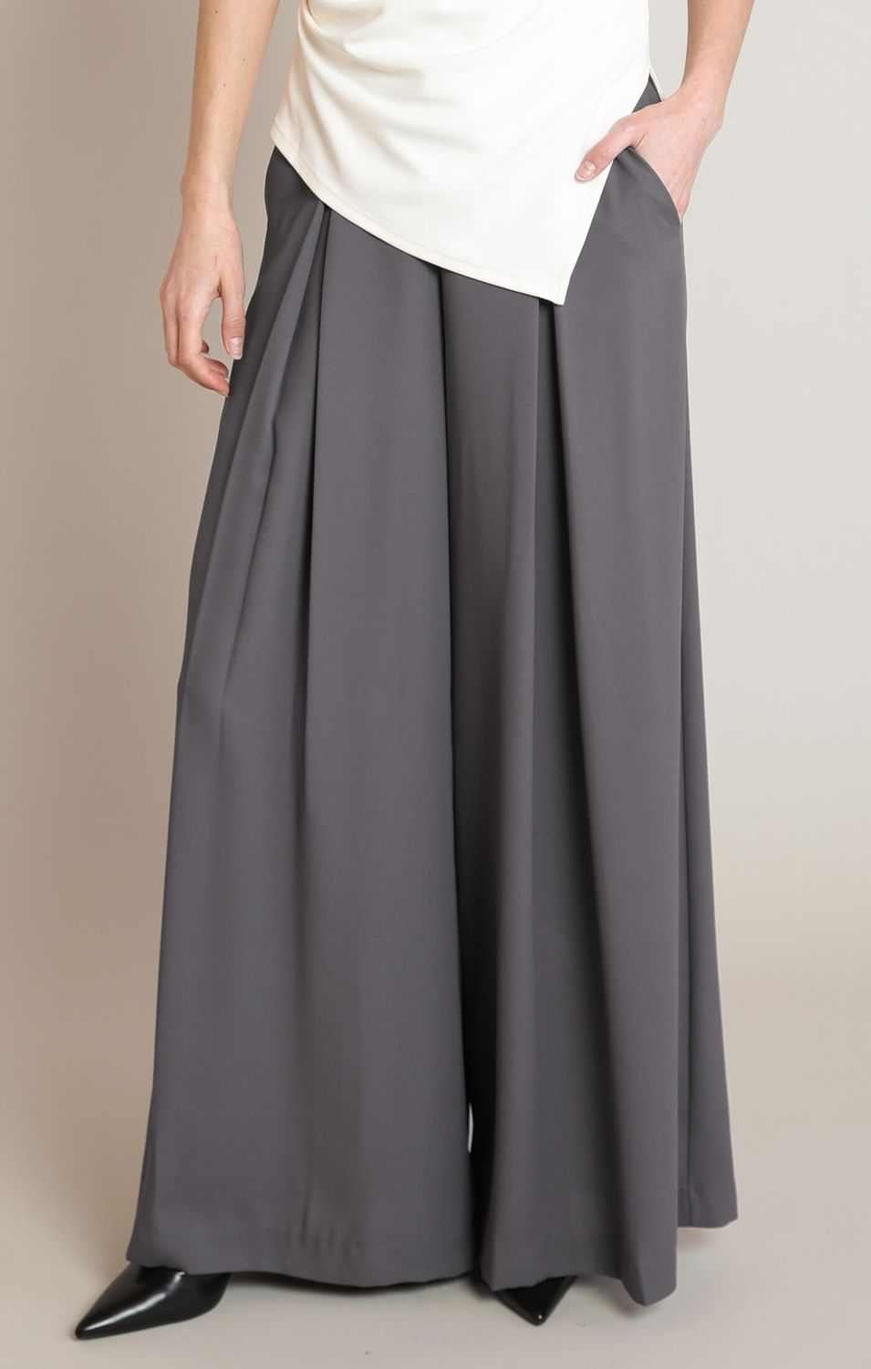 Pantalon à plis taille haute 2712