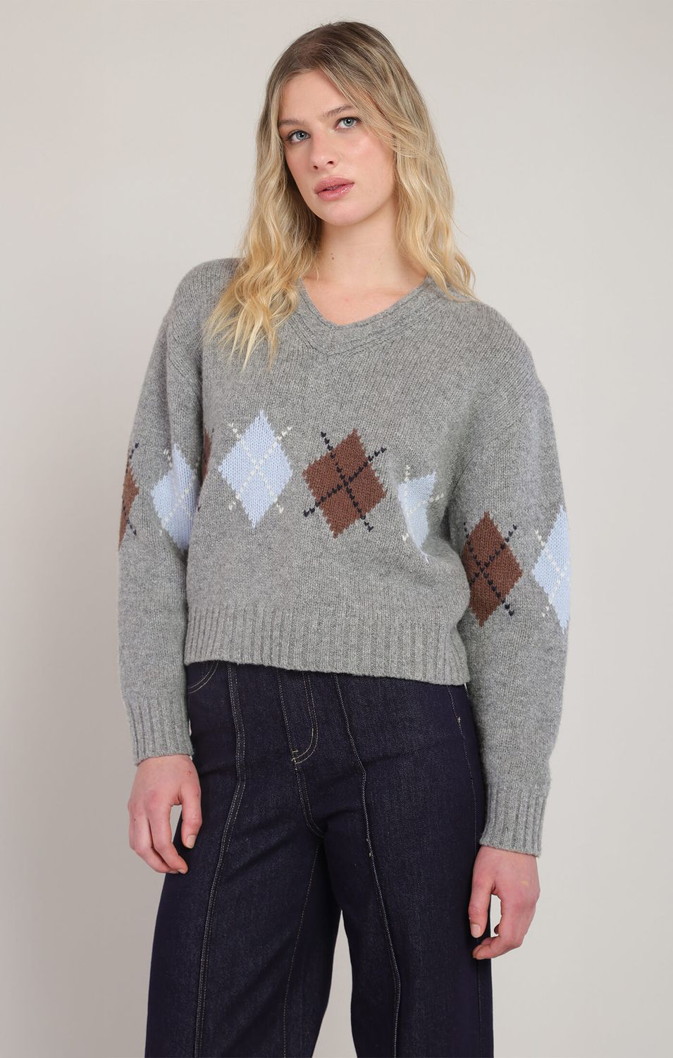 Pull mélange gris/moyen 7277