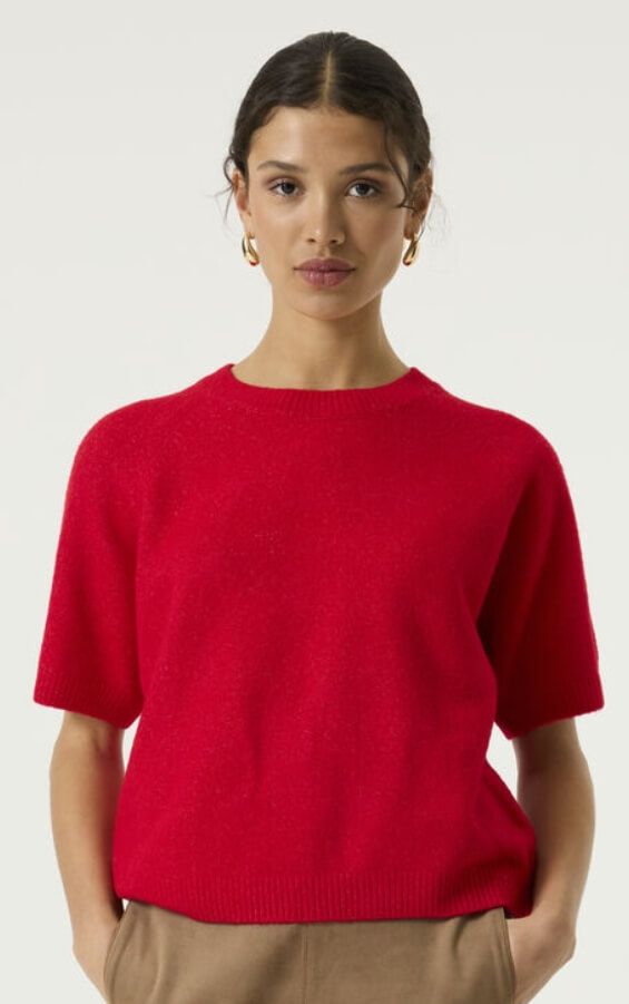 Pull en laine rouge -4513
