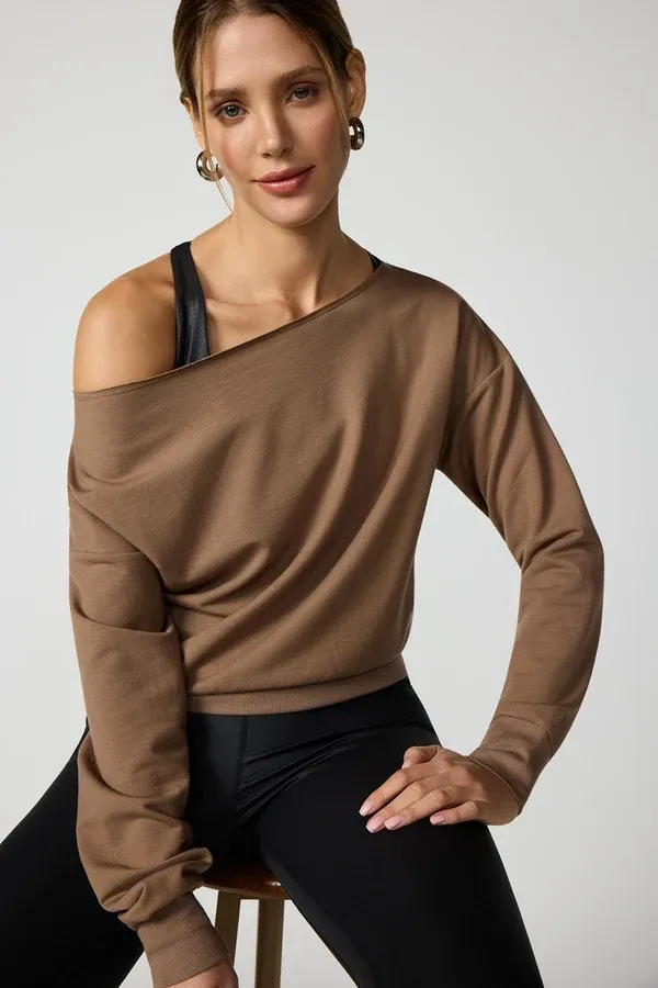 Chandail flashdance brun