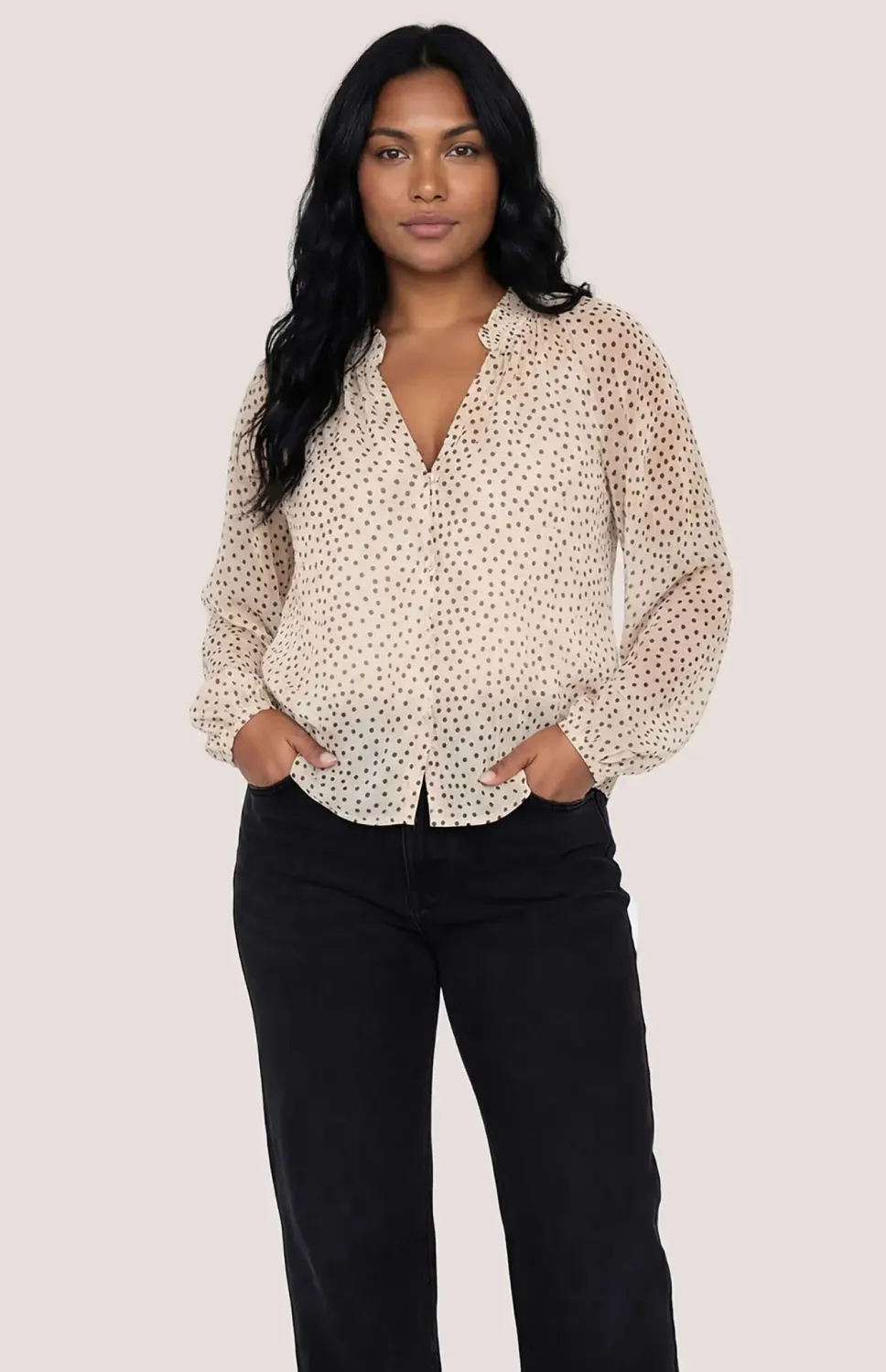 Blouse à pois ivoire 2942