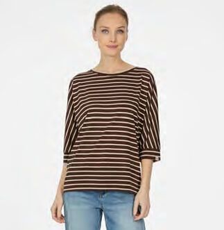 Chandail brun rayé ivoire 6022