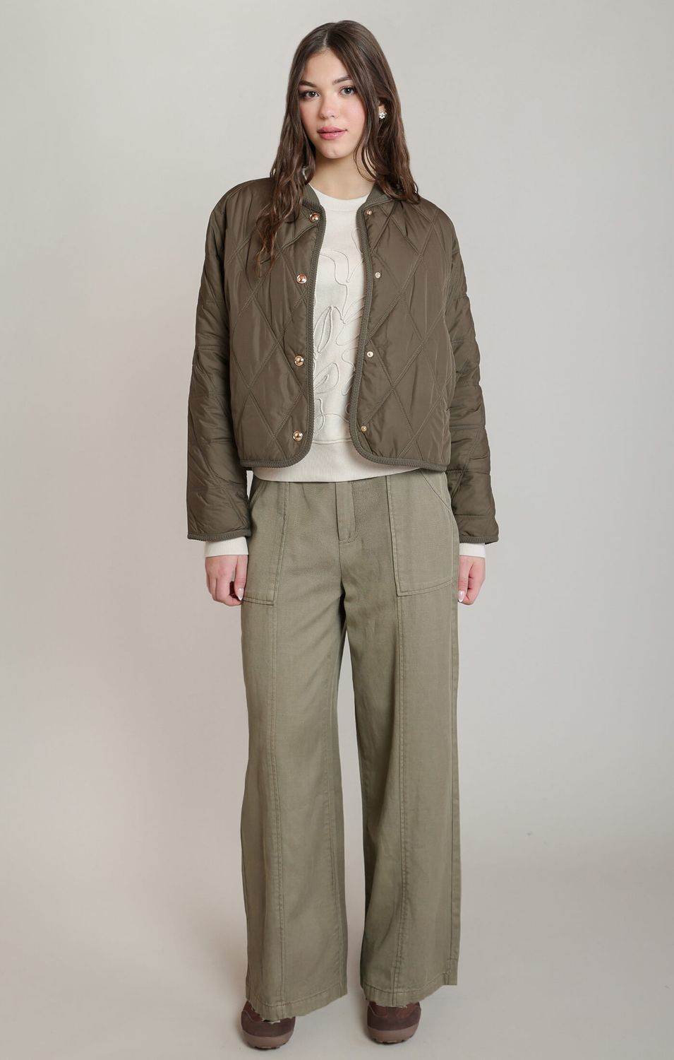 Manteau matelassé kaki 9512