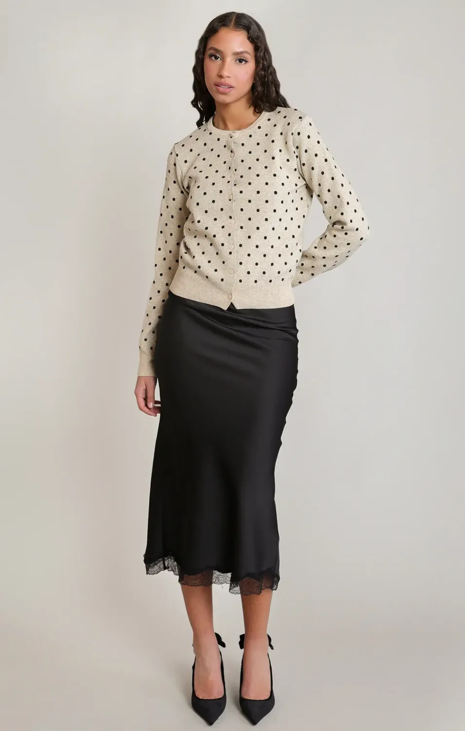 Cardigan à pois 7268