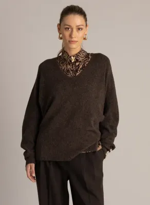 Pull en laine à bouton nacré - Umbria