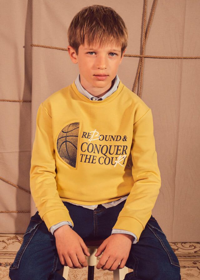 Pull basket jaune 7410