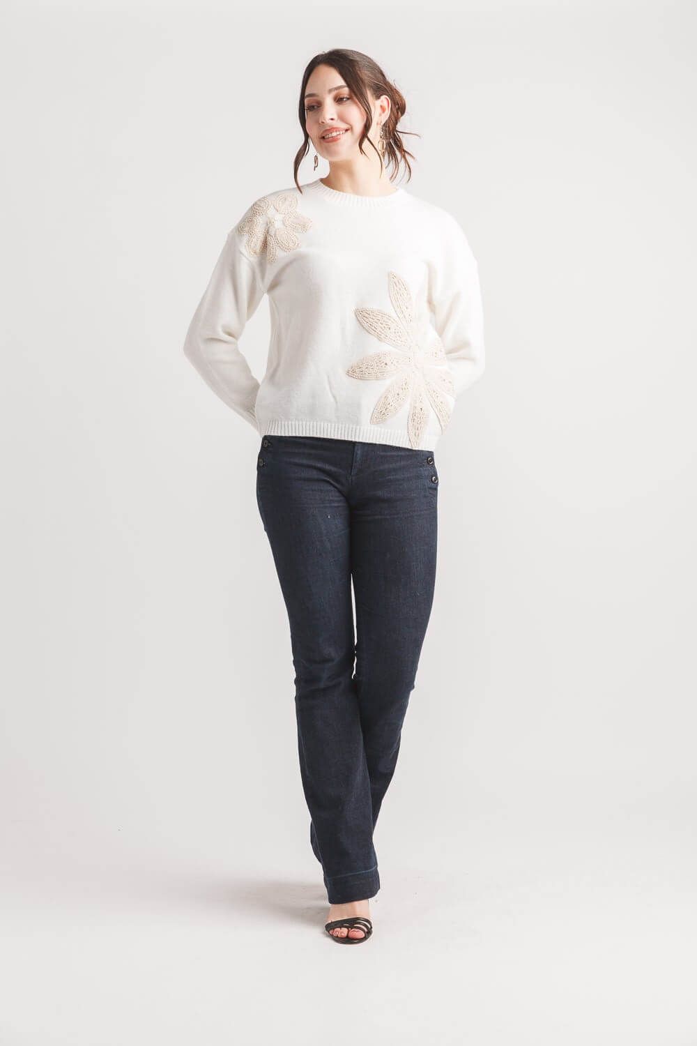 Pull crochet floral 1292
