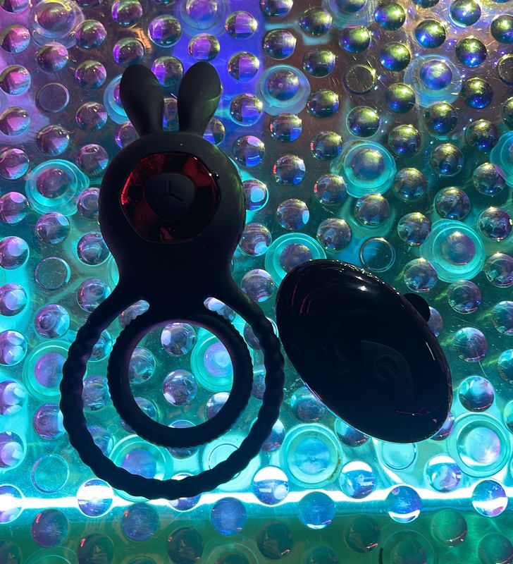 Cock Ring with Rabbit and Testicles w/Remote