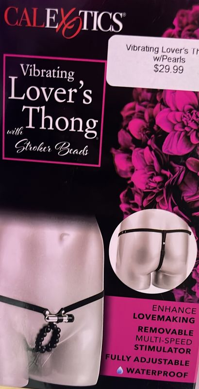 Vibrating Lover&#39;s Thong w/Pearls