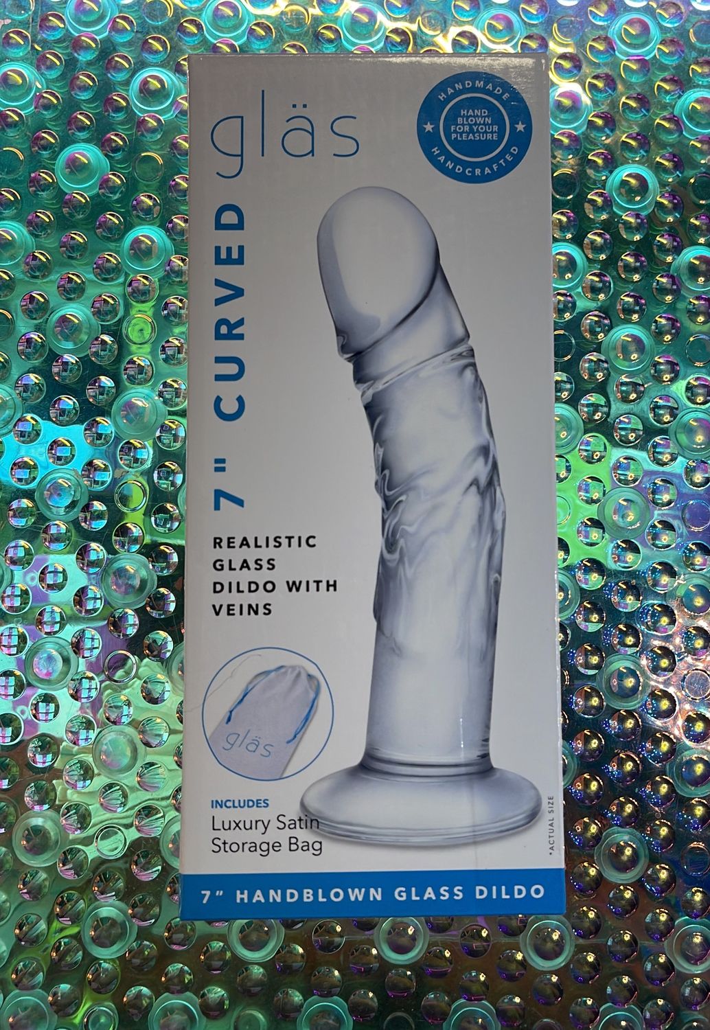 7&quot; Curved Realistic Glass Dildo
