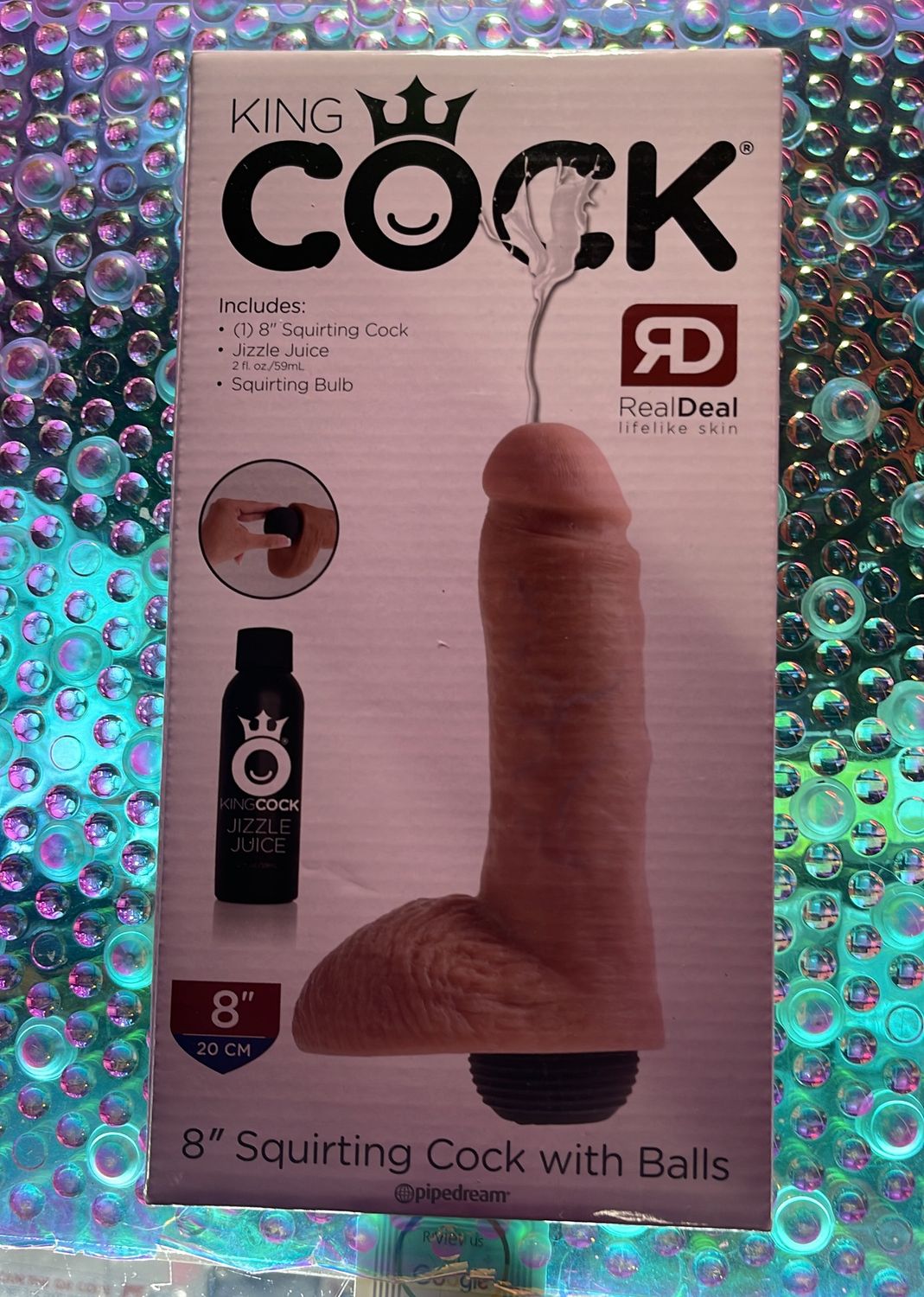 King Cock 8&quot; Squirting w/Balls (Flesh)