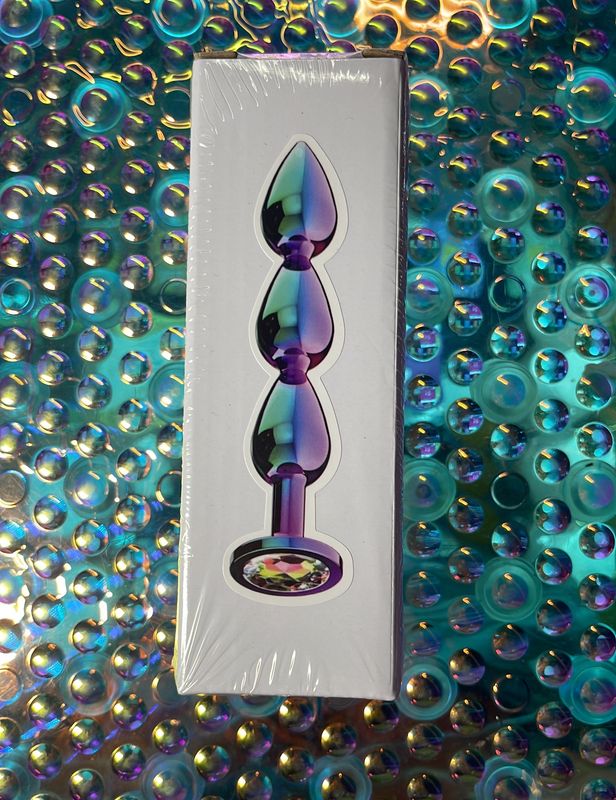 Iridescent Metal Anal Beads w/ Luxury Bead