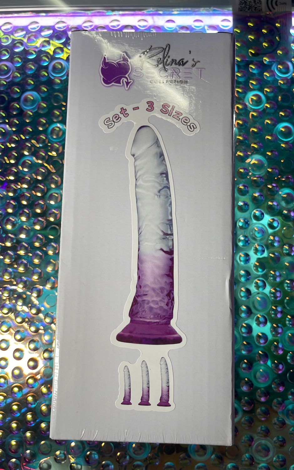 Purple &amp; Clear 3pc. Dildo Set