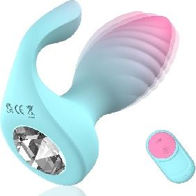 Cotton Candy Jeweled Anal Plug w/Remote
