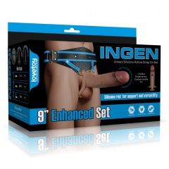 9" Silicone Hollow Strap On Set "Flesh"  Size: XS-M